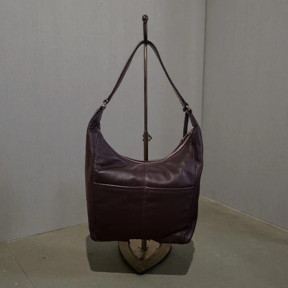Brighton Asher London Groove Hobo – Blackberry/Chocolate – NWT + Box